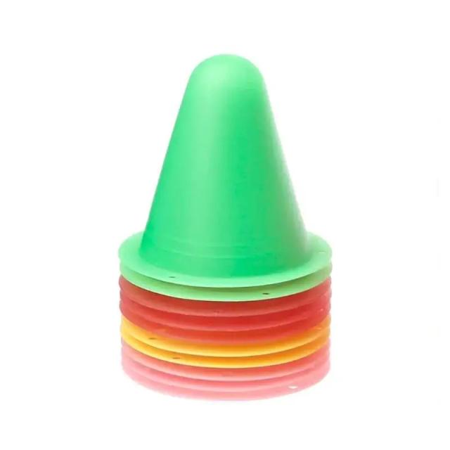 Conjunto de 10 Cones Marcadores para Treinamento de Futebol e Skate com Slalom Roller e Pile Cup