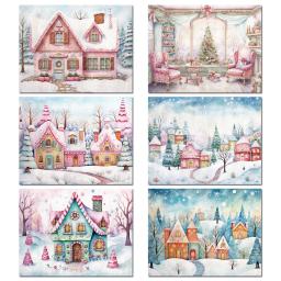 JAIIMAN-Rosa Natal Scrapbook Escrita Conjunto De Papel De Fundo Com Adesivo, DIY Artes Artesanato Suprimentos, 54 Pcs - Image 3