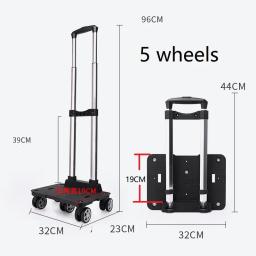 Portátil alumínio liga trolley rack, dobrável puxando Rod, transportadora para mochila estudante, Pet Bag, carga rolamento 15kg, 4 ou 5 rodas - Image 6