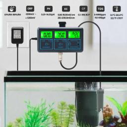 Tuya Inteligente WiFi Aquário Analisador De Qualidade Da Água, Medidor De Qualidade Da Água, Digital Spa Piscina, PH EC ORP TDS RH % CF TEMP Tester - Image 5