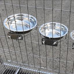 Montado na parede do aço inoxidável tigela do cão, gato água alimento recipiente, suporte de metal fixo, suporte anti-reviravolta, alimentador fixo, 23cm - Image 4