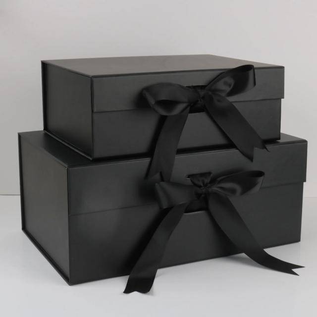 Caixa Dobrável Magnética para Presentes: Ideal para Aniversários, Feriados e Festas - Papelão Preto em Vendas Diretas da Fábrica