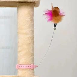 Brinquedos interativos para gatos, Quebra-plumas engraçadas, Vara com Bell, Coleira de animais, Gatinho Jogando Varinha, Brinquedos de treinamento para gatos, Suprimentos - Image 2