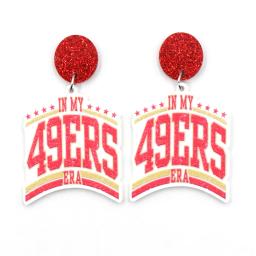 Brincos acrílicos para as Mulheres, My 49ers ERA Jóias Trendy, 1 Par, Novo Produto - Image 1