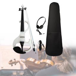 Conjunto de violino elétrico para adultos, instrumentos de cordas, instrumentos musicais, violino com estojo rígido, violino, tamanho 4/4 - Image 3