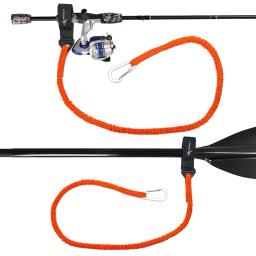 1pc elástica caiaque paddle trela ajustável com gancho de segurança vara de pesca pólo enrolado cordão cordão corda laço acessórios do barco a remo - Image 5