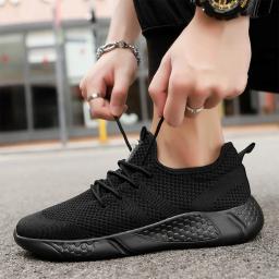 Tênis casuais masculinos respirável confortável sapato de caminhada rendas e antiderrapante atlético jogging tênis tamanho grande 39-50 - Image 4