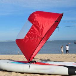 Barco de caiaque dobrável Wind Sail Surf Wind Paddle Durável Downwind Barcos a remo Janela de vento transparente Verão - Image 1