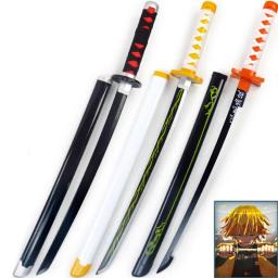 Demônio Slayer Katana Espadas, bambu madeira Anime Katana Arma, Tanjirou Cosplay Espada, Prop Toy Presente Boy, Ninja Blade, 80cm - Image 3