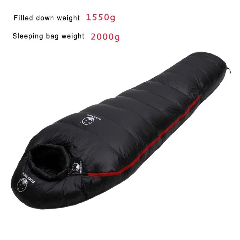 Engrossado para o inverno, clima muito frio, múmia adulta, 95% penas de ganso branco, saco de dormir térmico, acampamento, caminhadas, colcha - Image 1