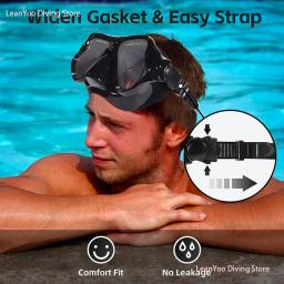 Silicone Espelhado Máscara de Natação com Câmera Mount para GoPro Adulto, Confortável Scuba Diving Goggles Pack, Clear Box - Image 3