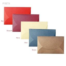 100 peças-9*6cm mini tamanho 250gsm envelope de papel pérola cartão de mensagem cartão bancário cartão de membro decorar envelope convite - Image 3