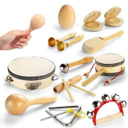 Brinquedos musicais para bebês para crianças, Kids Drum, Brinquedos de percussão de madeira, Wood Shakers Chattles, Brinquedos Educativos para Aprendizagem, 6 12 Meses, 1 a 3 - Image 1