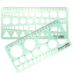 Geometria Medição Template para Estudantes, Réguas Desenho, Ferramentas de Elaboração Plásticas, Ferramentas Geométricas DIY, 2 Pcs - Image 6