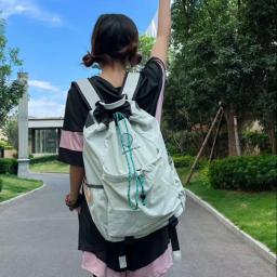 Unisex dobrável leve alpinista mochila, grande capacidade, cordão casual, saco de badminton, esportes mochila, bolsa de viagem, novo - Image 1