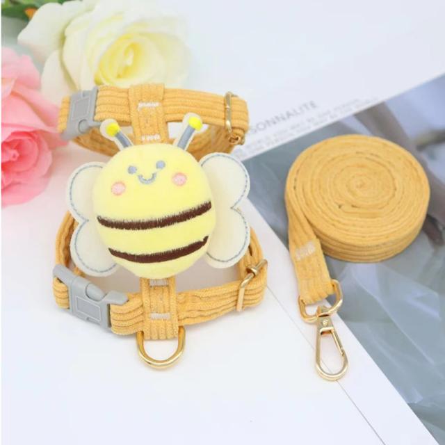 Cinto Portátil para Cães Pequenos e Médios com Design de Abelha - Ideal para Passeios e Conforto do Seu Pet