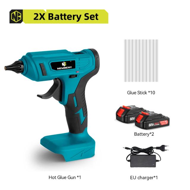 Pistola de Cola Elétrica Cordless NEWBENY: Reparo Doméstico Eficiente com Bastões de 11mm e Bateria Makita 18V