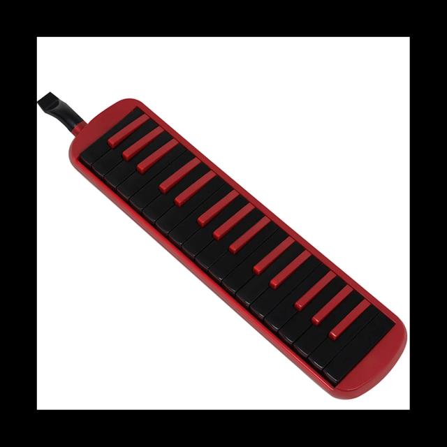 Saco de Piano Vermelho e Preto para Iniciantes em Gaita - Caixa Musical EVA para Adultos com 32 Teclas