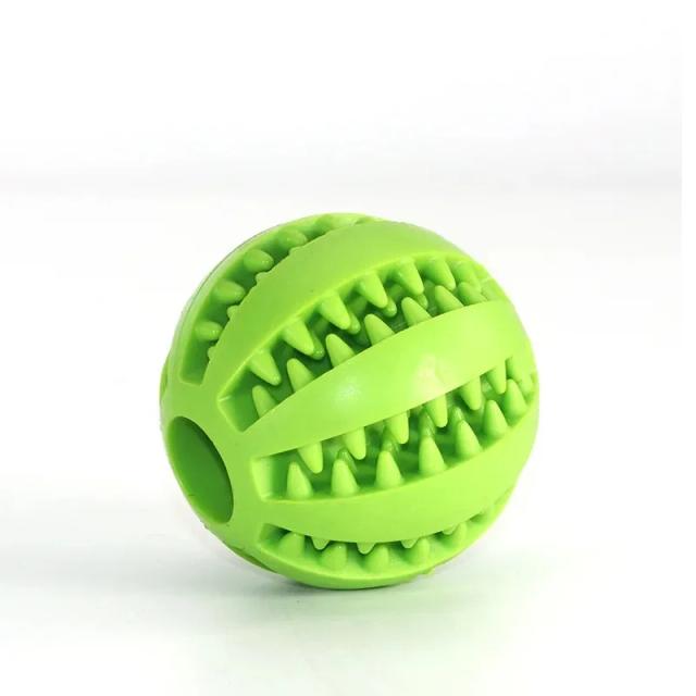 Brinquedo Interativo de Borracha Natural para Cães - Bola Mastigável e Limpa Dentes, Ultra Resistente 5cm
