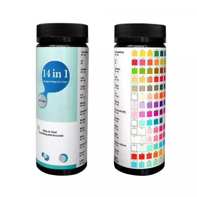 Kit Completo de Teste de Qualidade da Água: PH, Brometo, Nitrato e Mais para Aquários e Piscinas, 7 em 1, 14 em 1, 15 em 1