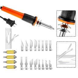 1 conjunto de faca elétrica kit ferramenta cortador com cortador calor estêncil cortador para pano plástico macio fino estêncil eua/ue plug peças - Image 4