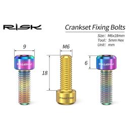 Risco 2 pc/set m6 * 18mm parafusos de fixação do braço da manivela mountain road bicicleta roda dentada braço parafusos fixos liga titânio acessórios parafuso da bicicleta - Image 5