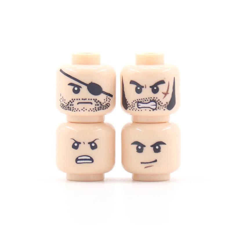 56 pçs/lote diy figuras cabeça blocos de construção acessórios rir chorar bonito irritado expressão facial mini tijolos brinquedos modelo crianças presentes - Image 1