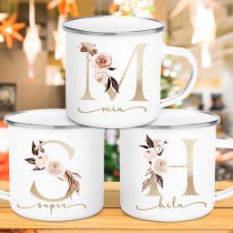 Canecas com estampa floral, nome personalizado, copos de suco de café, casamento, despedida de solteiro, copo de vinho, dama de honra, noiva, dia dos namorados, presentes de natal - Image 1