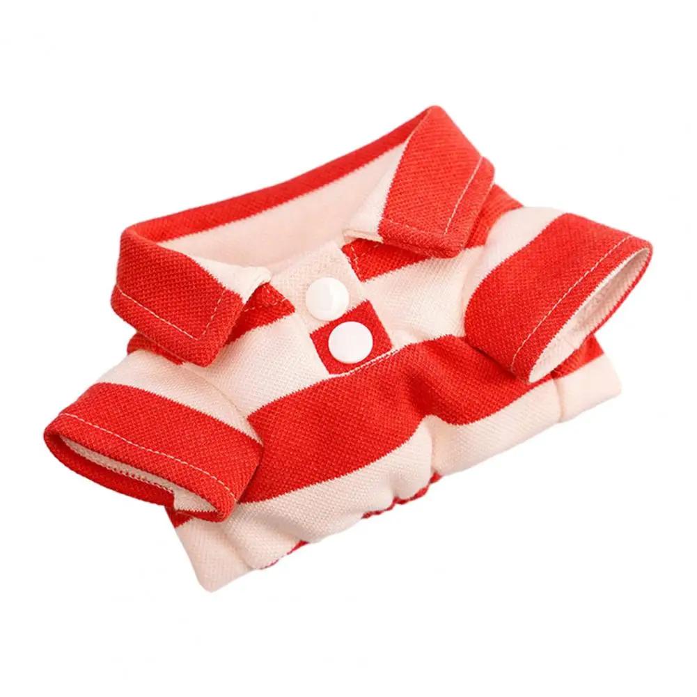 Pulôver respirável de duas pernas para animais, camiseta de lapela para cães pequenos e gatos, roupa listrada elegante para animais, camisa de cachorro 1pc - Image 1
