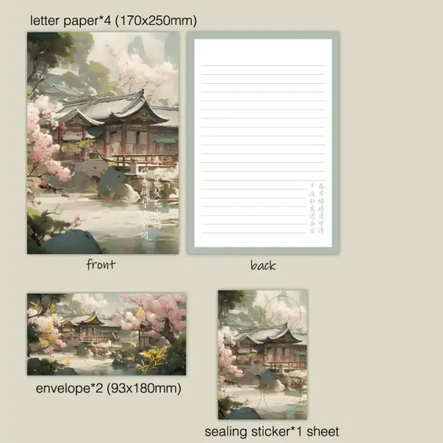 Kit de Envelopes Adesivados com Selos Redondos - Conjunto Floral de Papel Rosa e Envelope Dourado para Convites de Casamento e Presentes para Meninas
