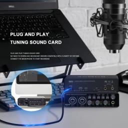 BOMGE-USB Interface de áudio com pré-amplificador de microfone, U202, XLR, TSR, portas TS, 48V, 32 bits, Resolução 192kHz para gravação em computador, Stream - Image 6