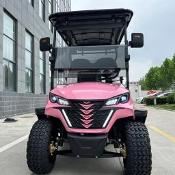 Barbie Rosa Carrinho de Golfe Elétrico, 4 Assentos, Caça, Buggy para Famílias, Atividades ao Ar Livre, 48V - Image 3