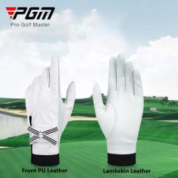 Luvas de golfe de couro de cordeiro com marca para mulheres, luvas abertas respiráveis para senhoras, mão direita e esquerda, luvas esportivas, 1 par - Image 4