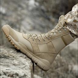 Botas táticas impermeáveis leves para homens e mulheres Botas de combate Sapatos de malha respirável Caminhada ao ar livre Treinamento de escalada verão - Image 2