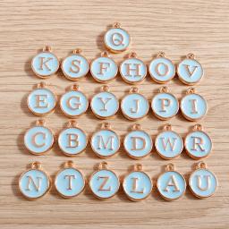 10 pçs 4 cores bonito mini alfabeto 26 letras encantos para fazer jóias diy brincos pingentes colares pulseiras artesanato suprimentos - Image 5