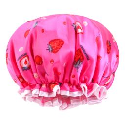 Touca de banho de camada dupla ajustável infantil colorida impressa à prova d'água para cuidados com os cabelos Chapéu de dormir para bebês - Image 6