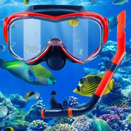 Equipamento de mergulho para adultos, máscara de snorkel, máscara anti-nevoeiro, vista panorâmica - Image 1