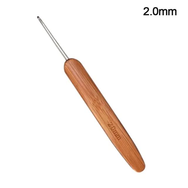 Ganchos de Crochê Ergonômicos com Cabo de Bambu para Artesanato Manual 2024