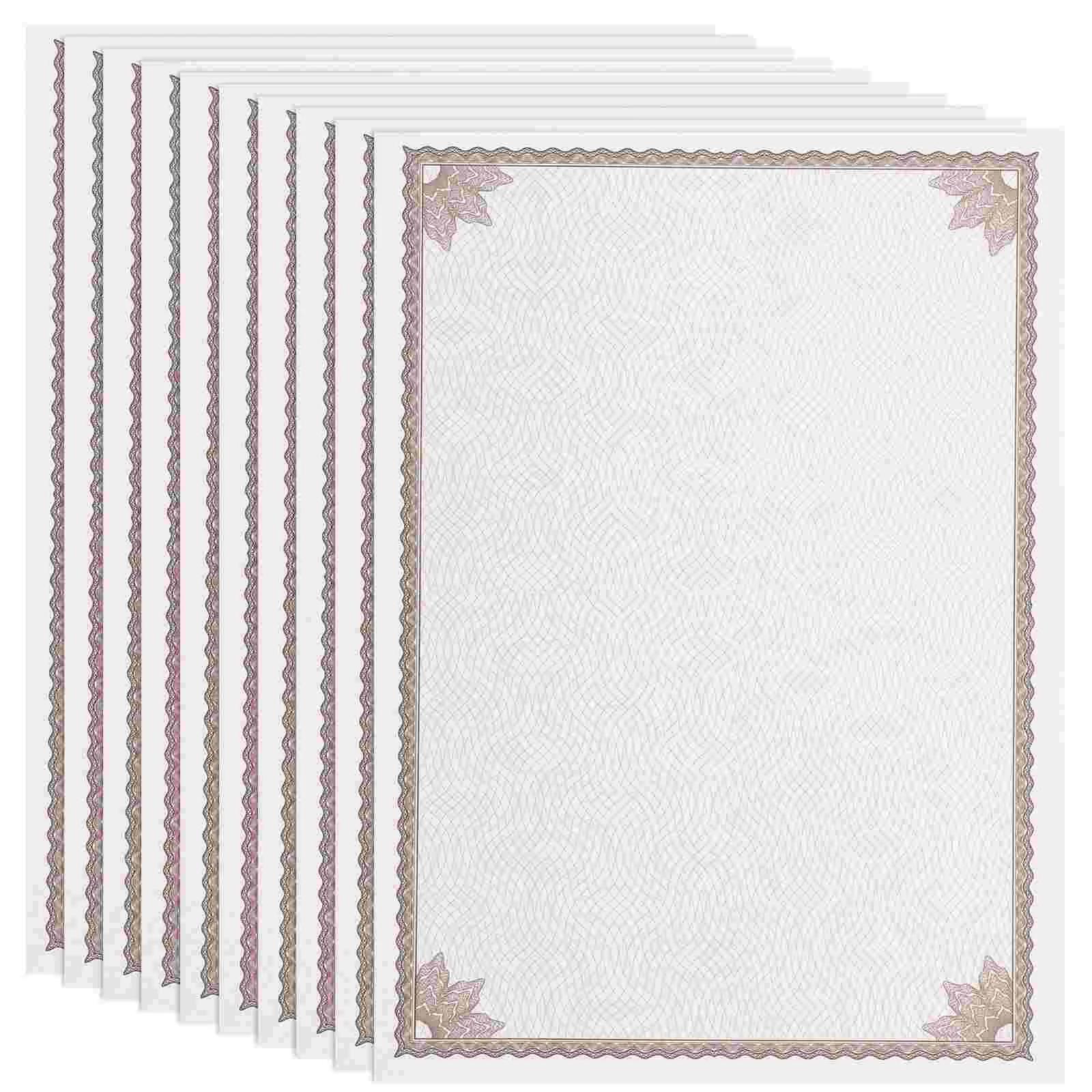 Papel De Fronteira Da Página Interna, Certificado Em Branco, Páginas De Pergaminho, Escritório Escrito, A4, 10 Pcs - Image 5