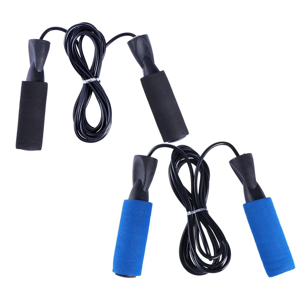 Pular corda preto cabo de aço ajustável premium rolamentos de esferas alças confortáveis suave rotação esportes pular corda casa - Image 1