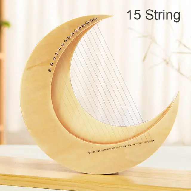 HLURU - Instrumento Musical Portátil Celestial: Lua Lira Piano Harpa com 15 Cordas, Opções 8 ou 11 Cordas