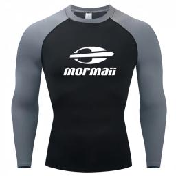 Homens apertados manga longa mergulho camisetas, natação Rash Guard Swimwear, proteção UV Surf Vestuário, Beach Floatsuit Tops - Image 3