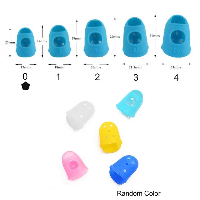 Dedais de Silicone Colorido e Respirável para Guitarra - Protetores de Dedo com Costura, 5 Unidades