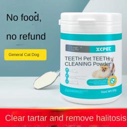 Pet dentes limpeza pó, Pó de limpeza oral para cães e gatos, Cálculo dental, Remover o mau hálito, Branquear os dentes amarelos - Image 1