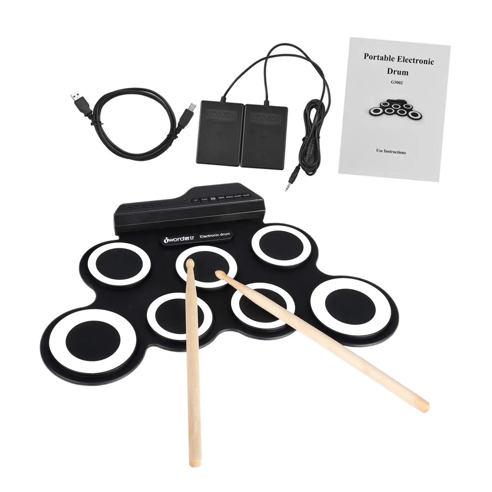 Bateria eletrônica portátil, instrumento de percussão, Hand Roll Drum, apto para Club Practicing, Household, Birthday Players - Image 1