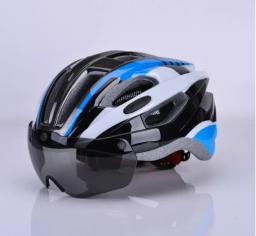 Capacetes de ciclismo elegantes, capacete com luz traseira segura para triatlo e óculos magnéticos, capacete de bicicleta de corrida e estrada - Image 1