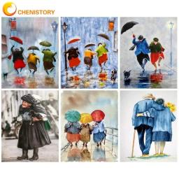 Chenistory-kit de pintura a óleo para adultos, animais, idosos, artesanato, coloração com números, decoração, casal - Image 1