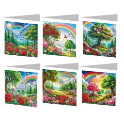 Cartões De Forma Especial, Novos Cartões De Natal, Pintura De Diamante Bordado, Conjunto De Mosaico De Diamante, DIY Cartão De Obrigado, 6Pcs - Image 2