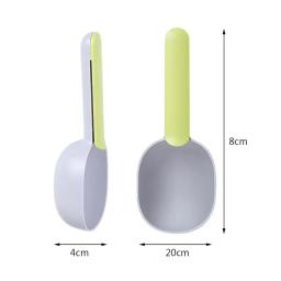 Colher de alimentação para animais de estimação multi-função moda gato cão comida pá colher com saco selado clipe design criativo copo de medição alimentador para animais de estimação - Image 6