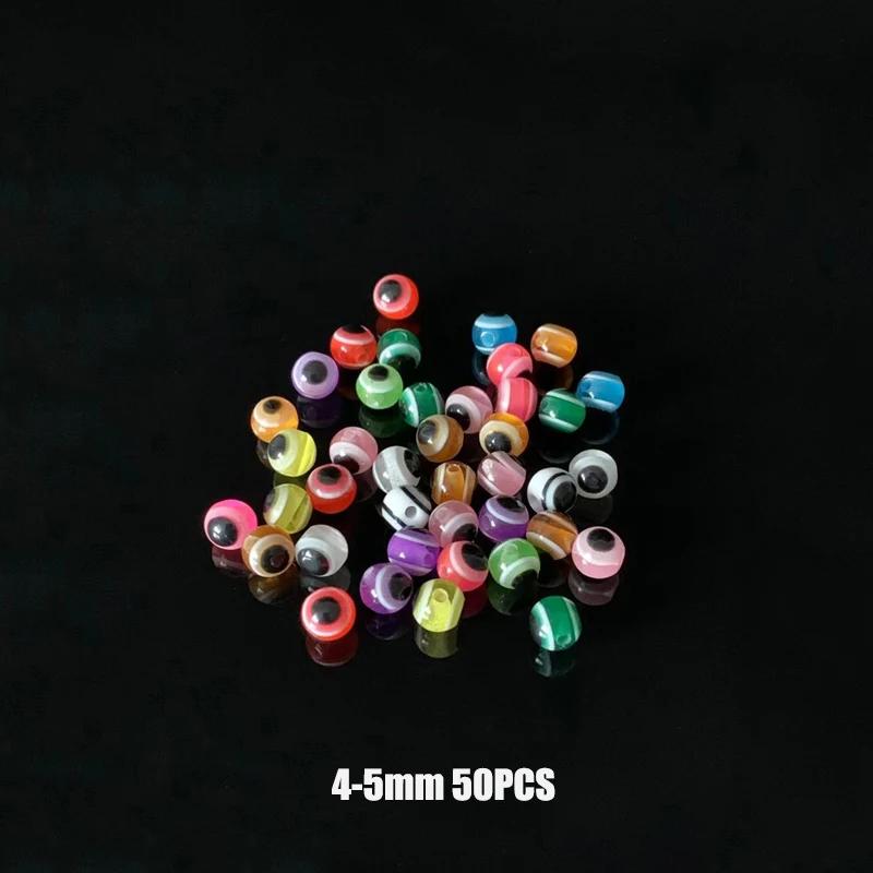 Conjunto de 50 contas de pesca acrílico peixe-like, 4/6/8mm, kit diy para pesca no baixo, diy - Image 1